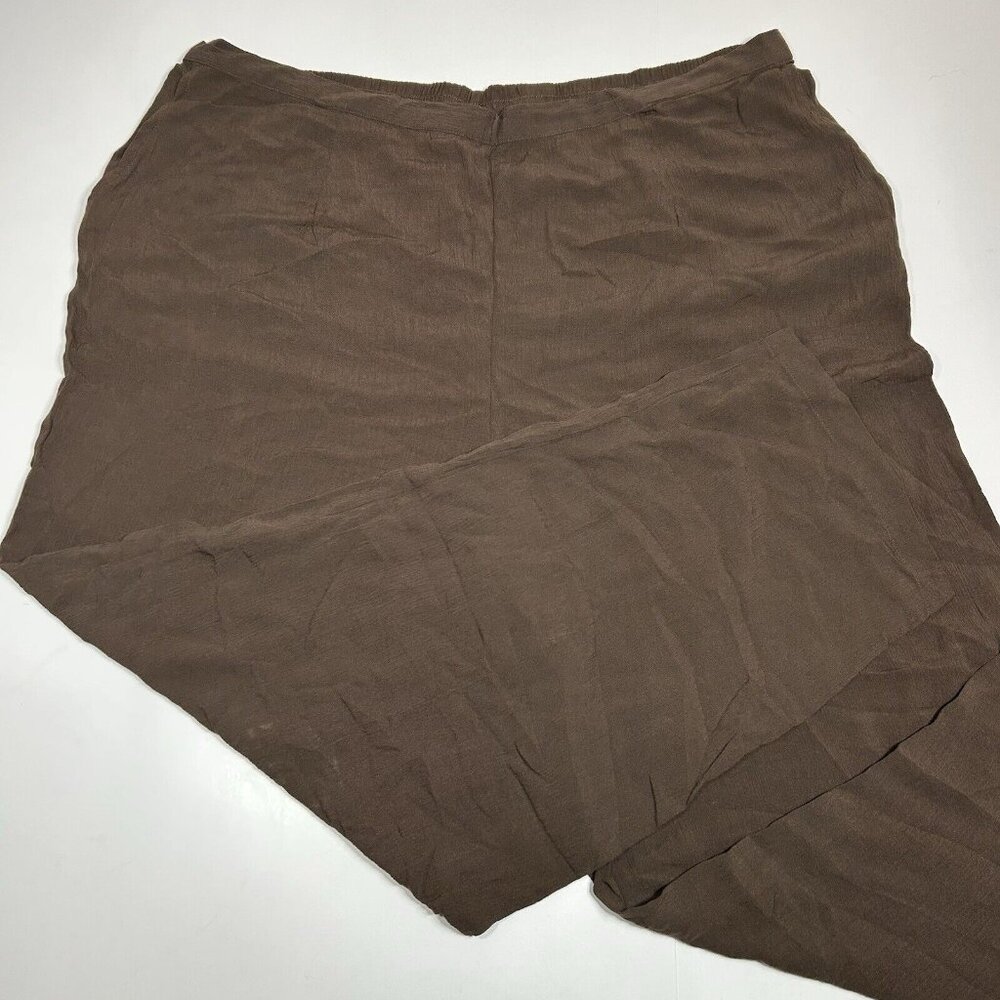 NWT White Stag Women Elastic Waist Pull-On Pant Crinkled Brown Plus Sz 22W / 24W